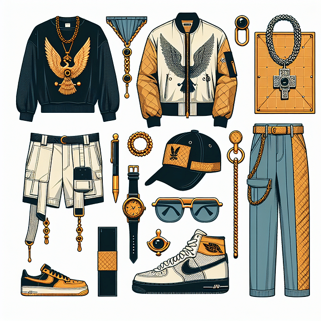 luxury accessories paired with Kaws apparel