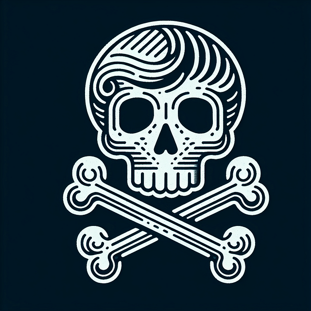 basic sketch of KAWS skull-and-crossbones head