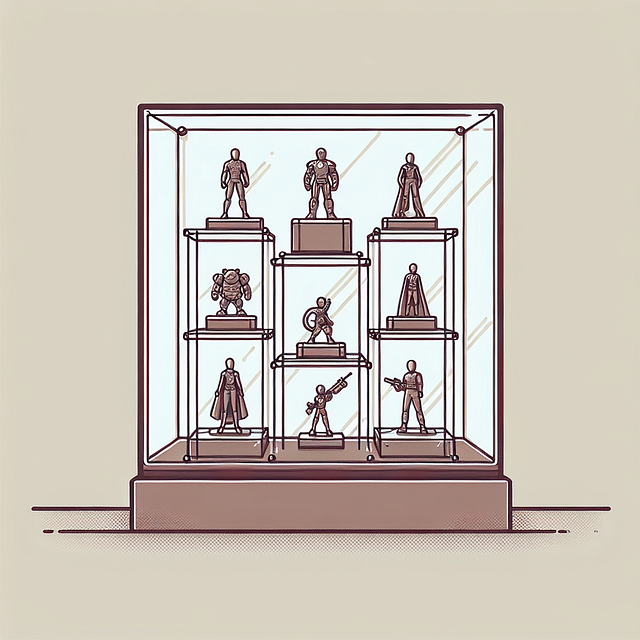 acrylic risers in a collectible display