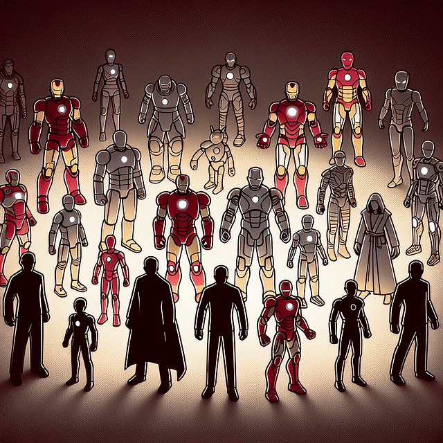 LED strips highlighting collectible figures