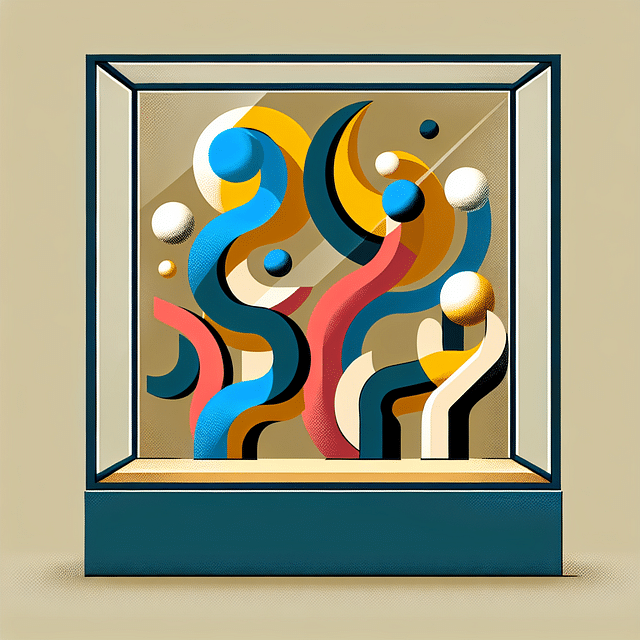 rotating KAWS figures in a display