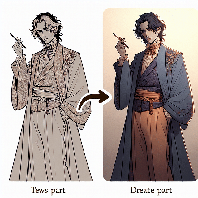 shading and detailing character drawing