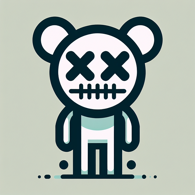 Kaws character with signature 'X' eyes and skull motif