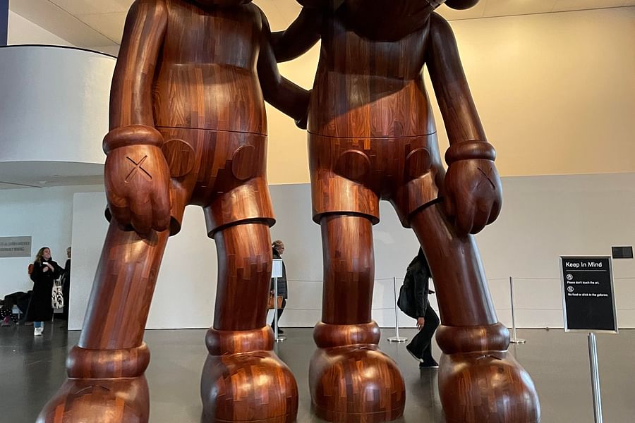 Kaws wooden sculpture