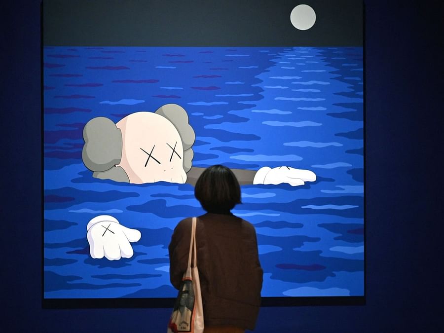 Kaws unique paintings gallery exhibition