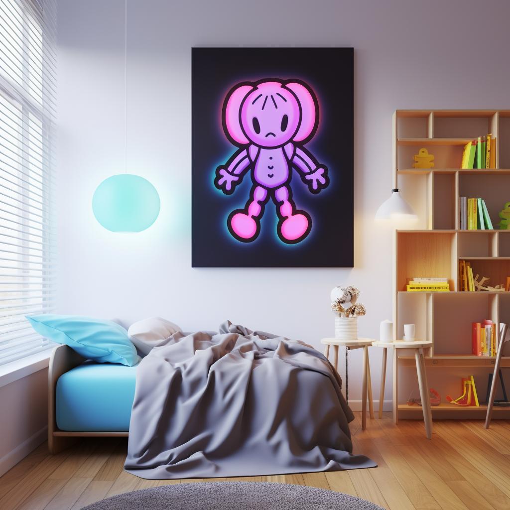 A Kaws art piece displayed in a well-lit, temperature-controlled room.